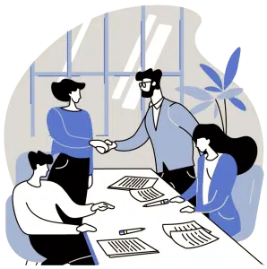 אילוסטרציה מאוירת של פגישת עסקים